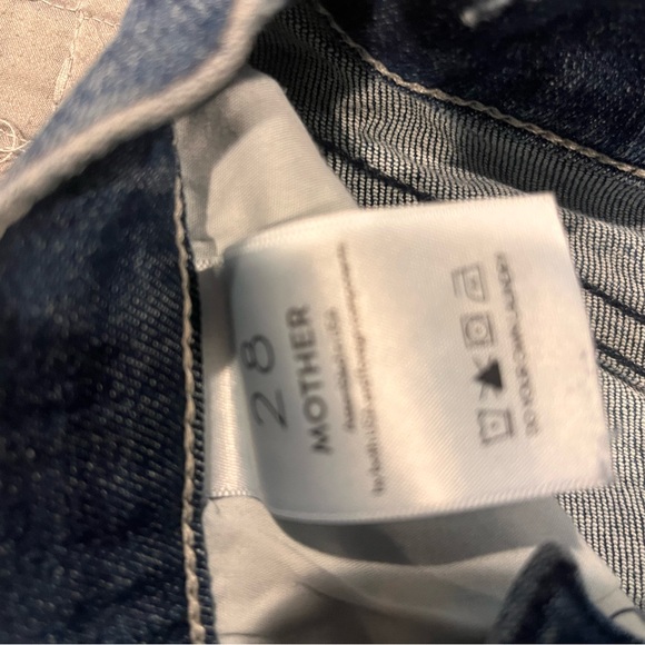 MOTHER Blue Denim Pencil Skirt with Frayed Hem - Picture 3 of 4